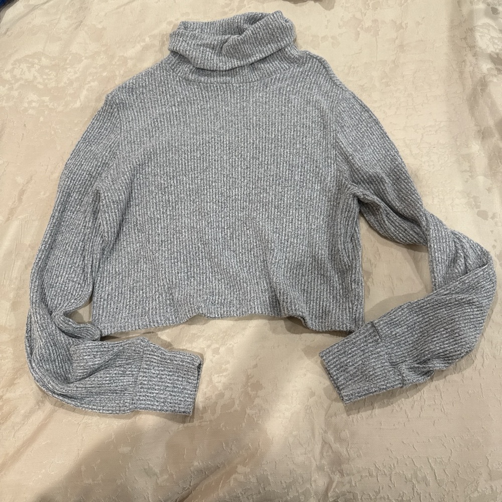 Garage Gray Ribbed Crop Top